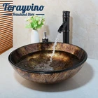 Круглая раковина ручной работы для ванной комнаты с выдвижным сливом badkamer wastafel черное закаленное стекло крепление на раковину смеситель набор