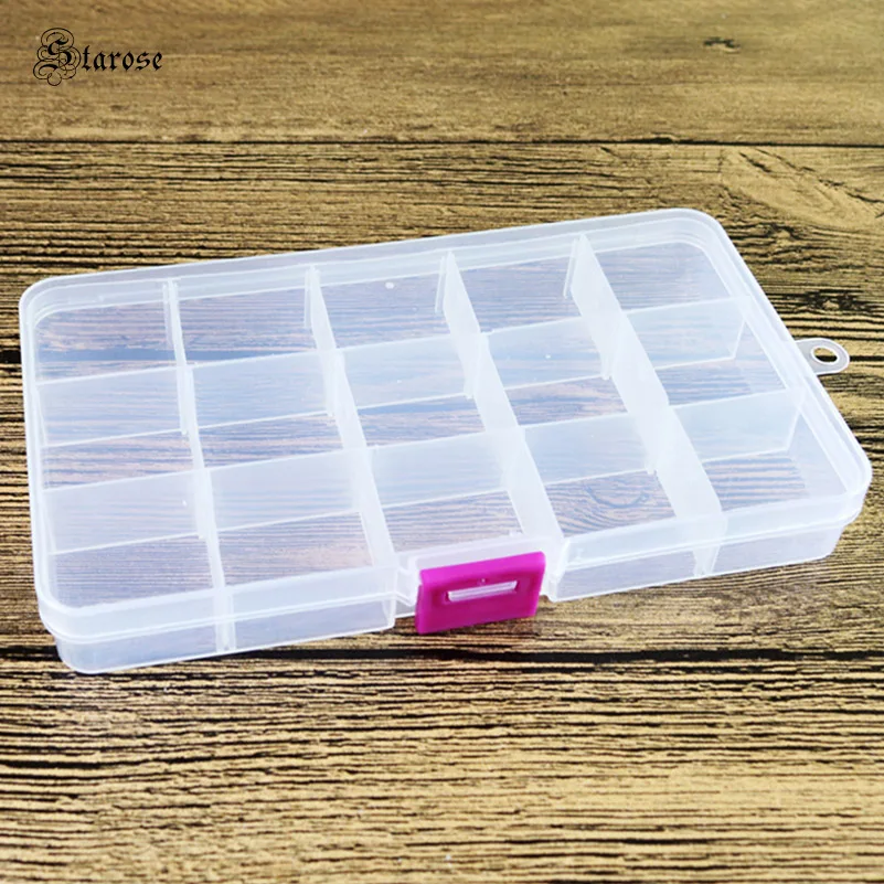8/10/15 Lattice 100% PP Resin Clear Storage Box for Nose Ring Helix Piercing Tragus Fake Earrings Parts Boxes Jewelry Container