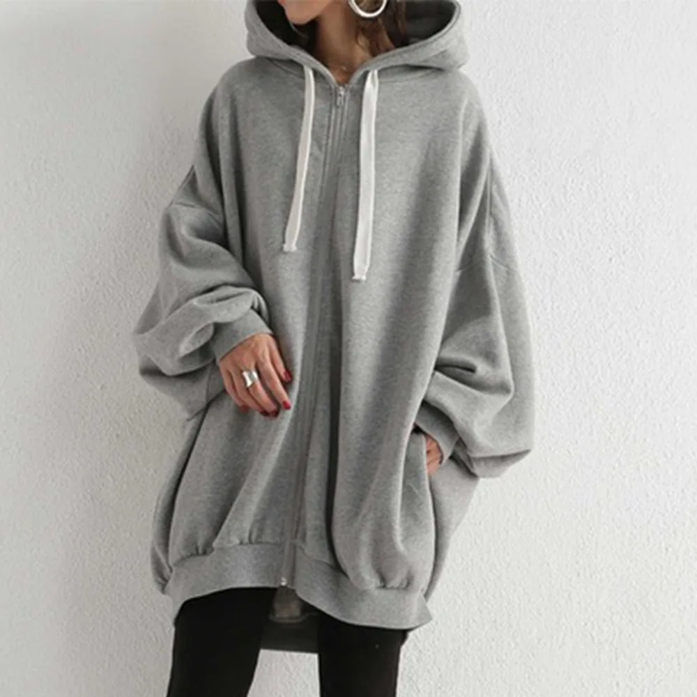 Толстовка женская с капюшоном на молнии в стиле Харадзюку|Женские толстовки и
