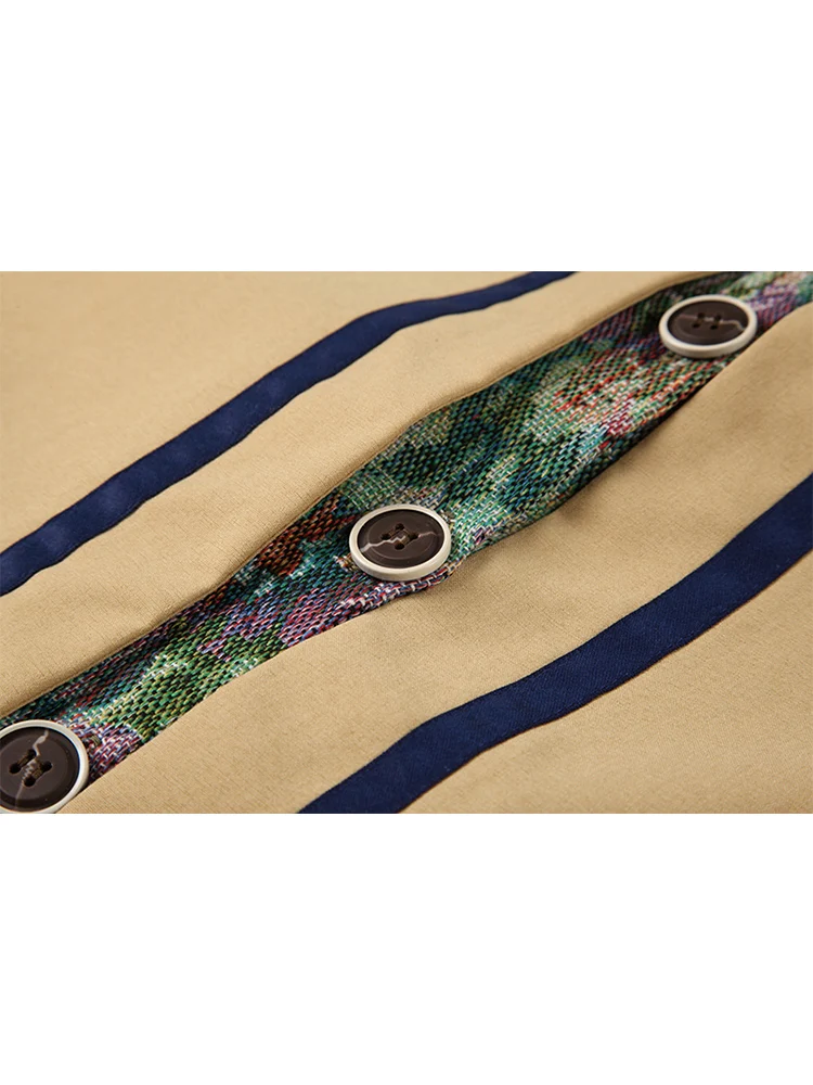 Женская винтажная блузка в стиле пэчворк с цветочным принтом и длинным рукавом