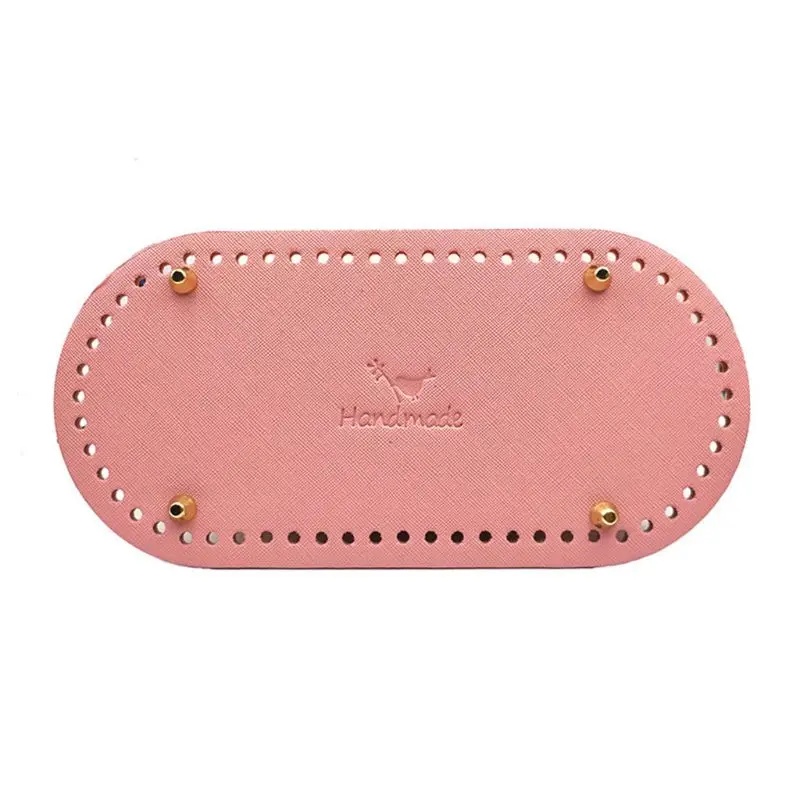 

Leather Bottom Base with Pre-drilled Holes for Knitting DIY Purse Handbag Shoulder Bag
