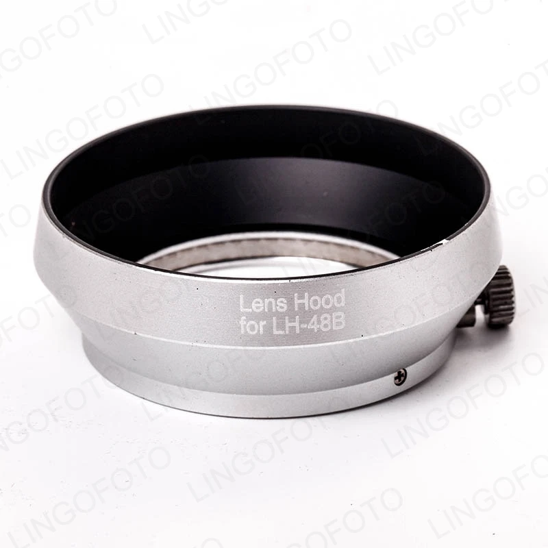 Металлическая бленда объектива LH 48B для Olympus M.ZUIKO DIGITAL 17 мм f1.8 Silver|lens hood|metal lens hoodlens