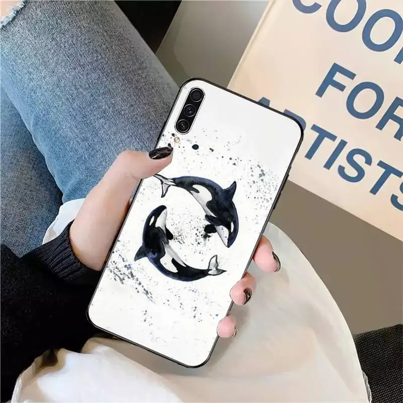

Watercolor Killer Whale Orca animal Phone Case For Samsung galaxy A S note 10 7 8 9 20 30 31 40 50 51 70 71 21 s ultra plus