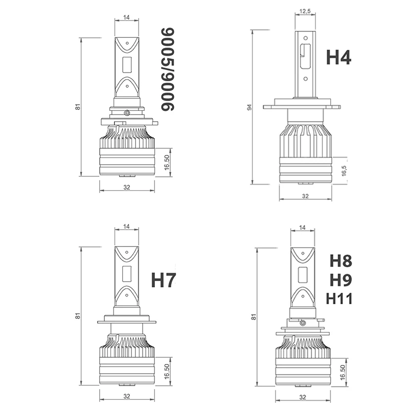 

Carlitek H7 H4 LED No errror Canbus Car Headlight 12V 14000LM 6000K Lamp 9005 HB3 9006 HB4 H8 H9 H11 LED Lamp light Bulb 60W