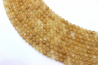 natural faceted yellow citrines quartzs round loose beads strand 4681012mm for jewelry diy making necklace bracelet