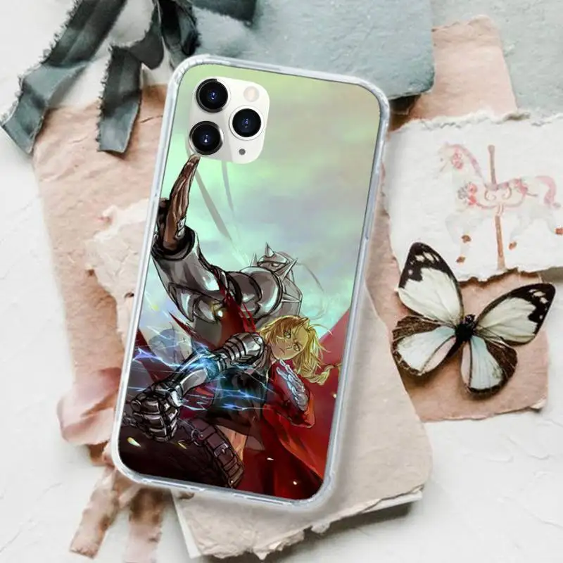

Fullmetal Alchemist anime Phone Case Transparent for iPhone 11 12 mini pro XS MAX 8 7 6 6S Plus X 5S SE 2020 XR