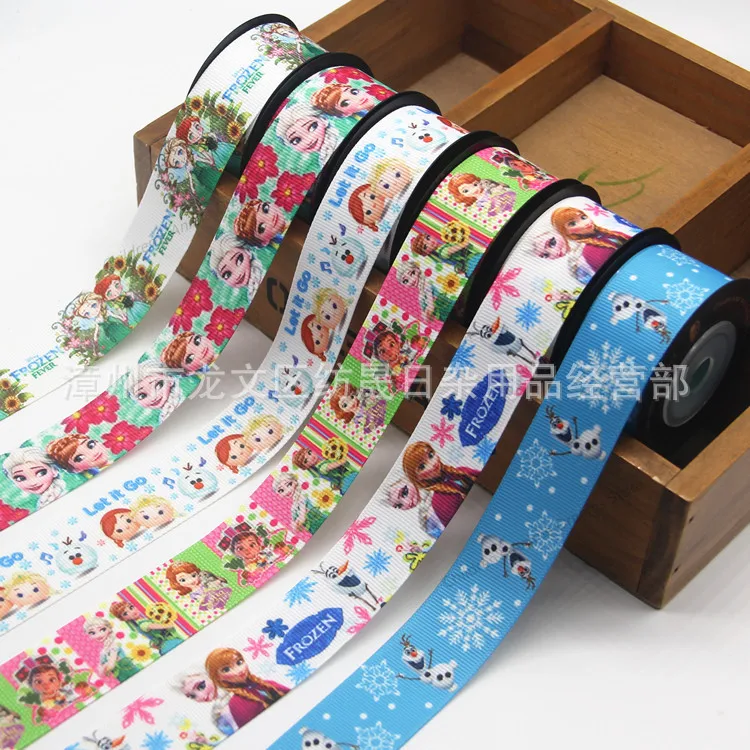 Лента Корсажная с принтом Холодное сердце 25 мм 10 ярдов|Воздушные шары и