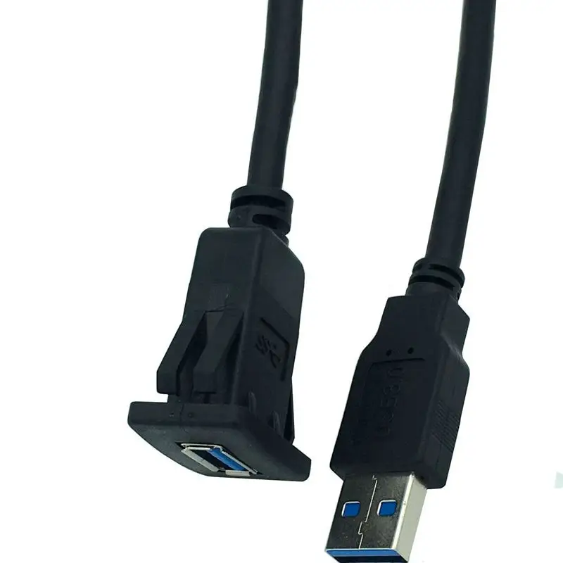 

USB 3.0 Male to Female AUX Flush Panel Mount Extension Cable for Car Truck Boat Motorcycle Dashboard