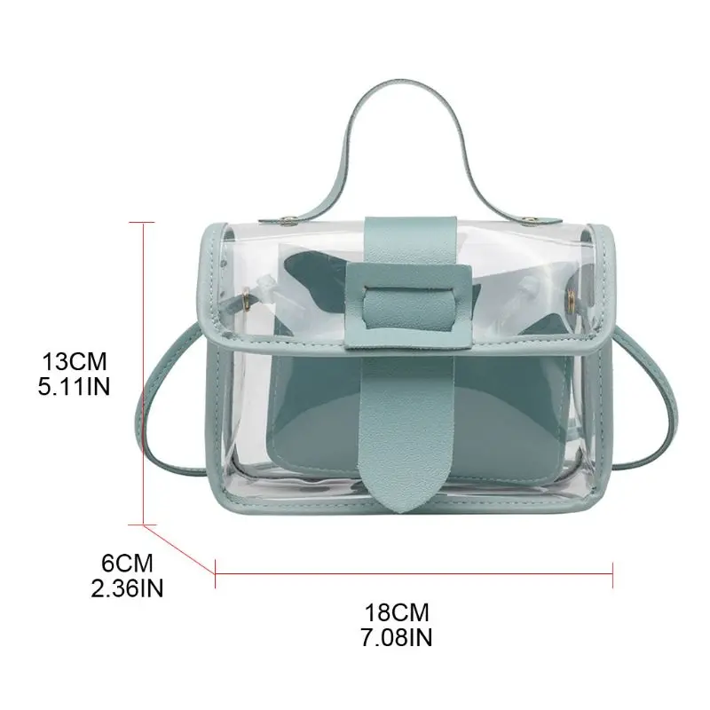 

Women Transparent Small Handbag Shoulder Bag Summer Beach Purse Crossbody Tote