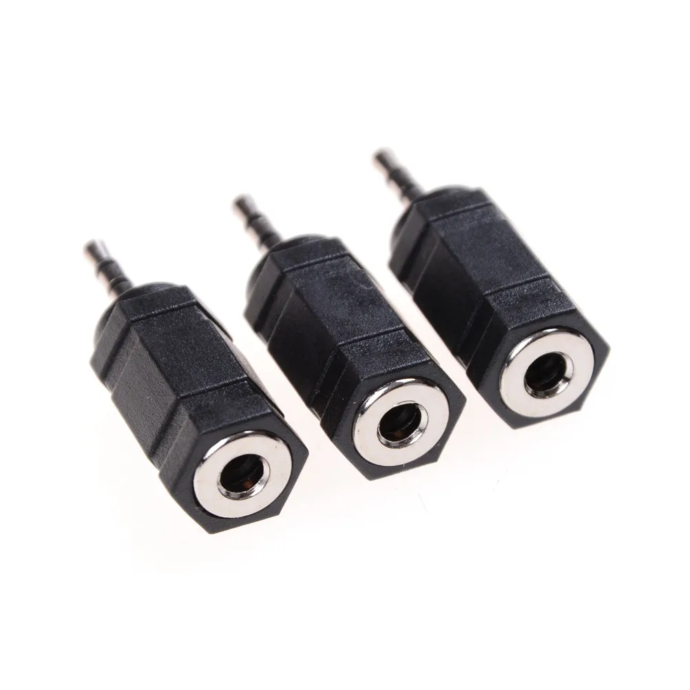

Black 3 PCS 2.5mm Male To 3.5mm Female Audio Stereo Headphones jack Adapter Plug