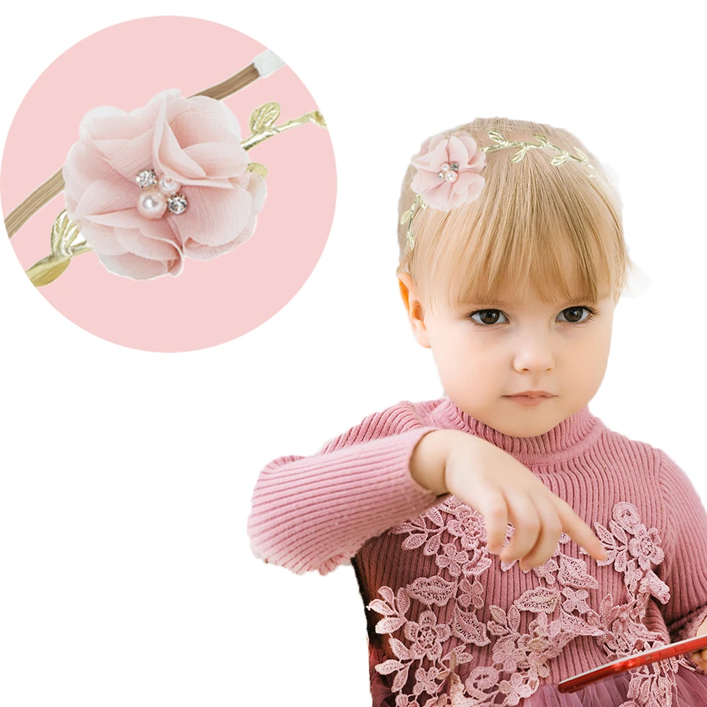 1 шт. модная повязка для волос малышей Одежда младенцев цветочный жемчужный обруч