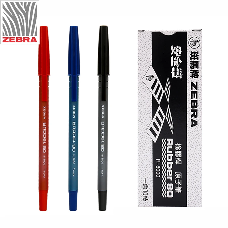 

8 Pieces Zebra R-8000 Super Smooth Large Capacity 0.7mm Ballpoint Pen High Quality Comfy Grip Rubber Barrel Ballpoint Pen