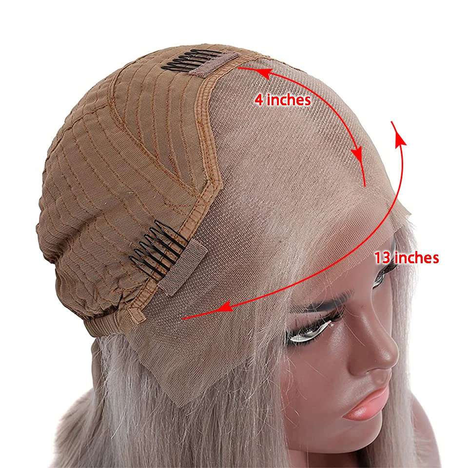 

Grey Short Bob Wigs13x4 HD Transparent Lace Front Wig Human Hair Wigs For Black Women Lace Frontal Wigs Silver Bob Wigs Gray Wig