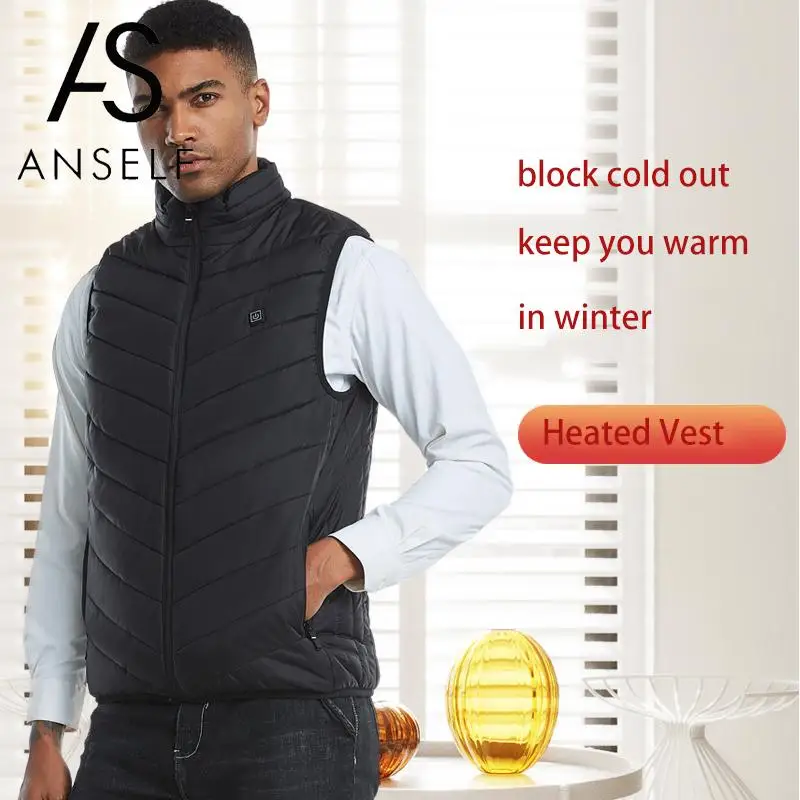 2020 зимний теплый жилет модный мужской с электрическим подогревом подкладкой