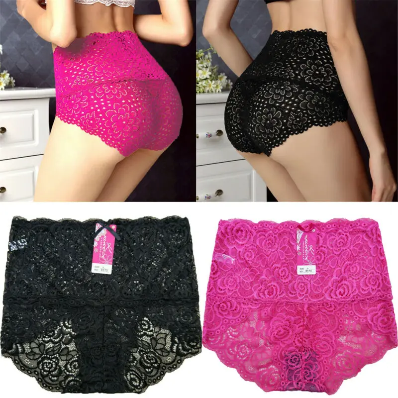 Сексуальное женское кружевное нижнее белье боксеры шорты с высокой талией