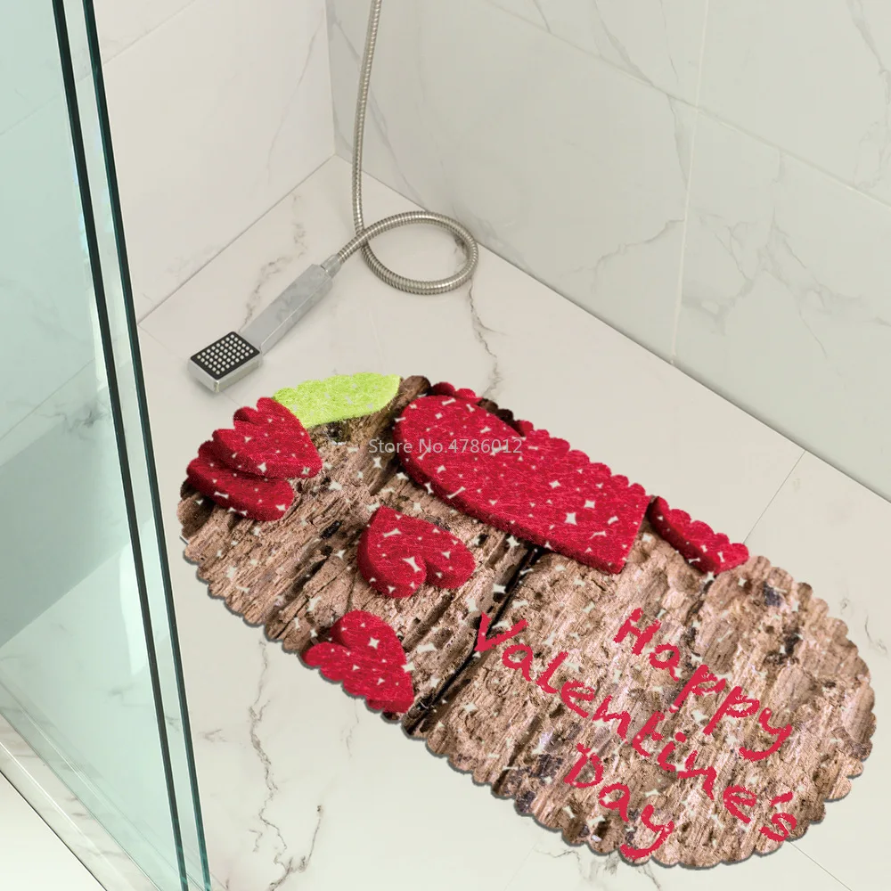 

Valentine's Day Bathroom Mat Non-slip Mat Hotel Floor Mat Bath Mat Kitchen Mat Suction Cup Mat