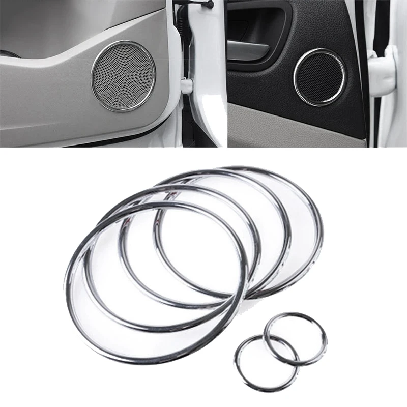 

6Pcs/Set Chrome Car Interior Speaker Horn Frame Trim Decoration Ring for Nissan Qashqai 2013 2014 2015 2016 2017 2018