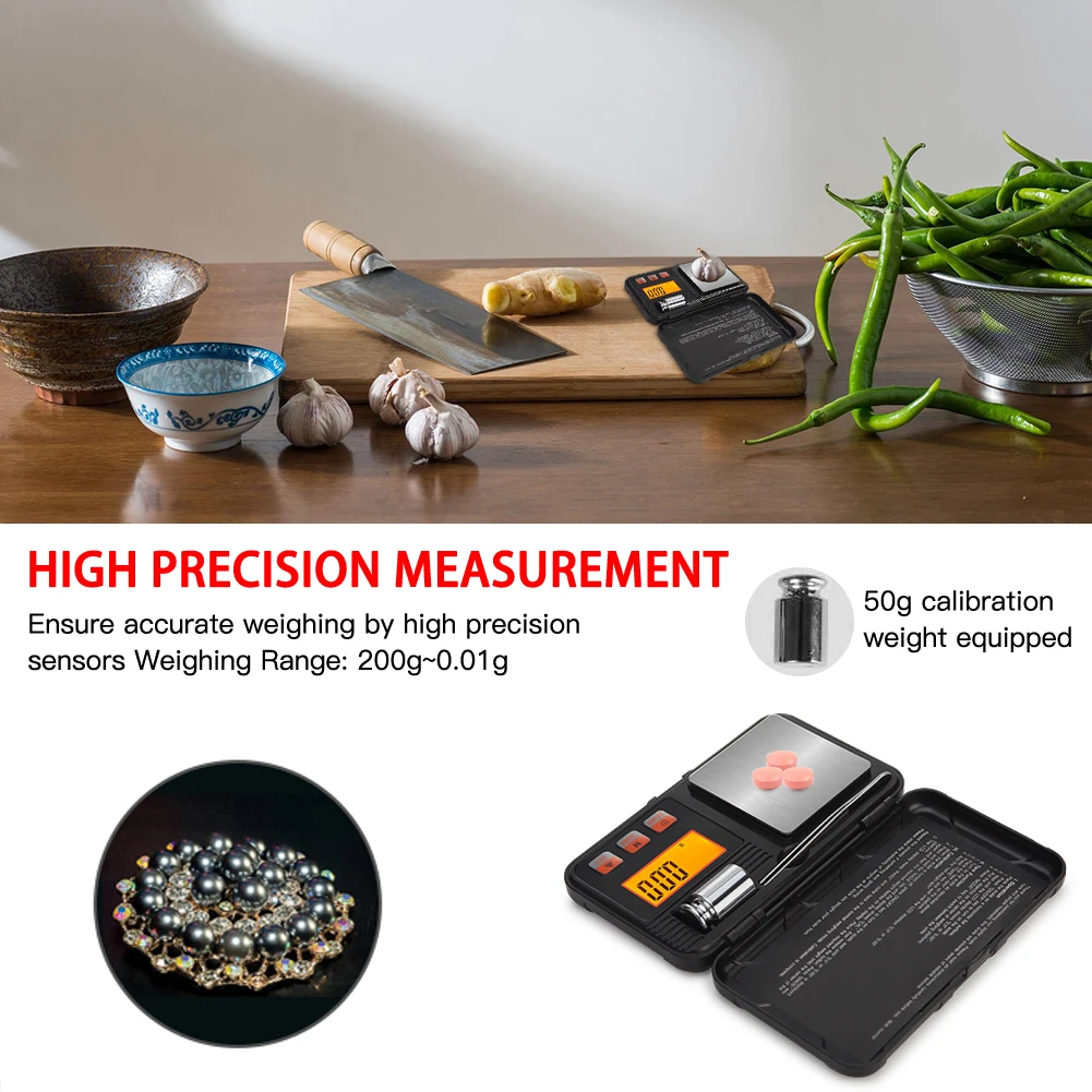 

Jewelry Gram Scale High-Precision & Quick Respond Digital Mini Scale LCD Backlit Display Jewelry Balance Digital Pocket Scales
