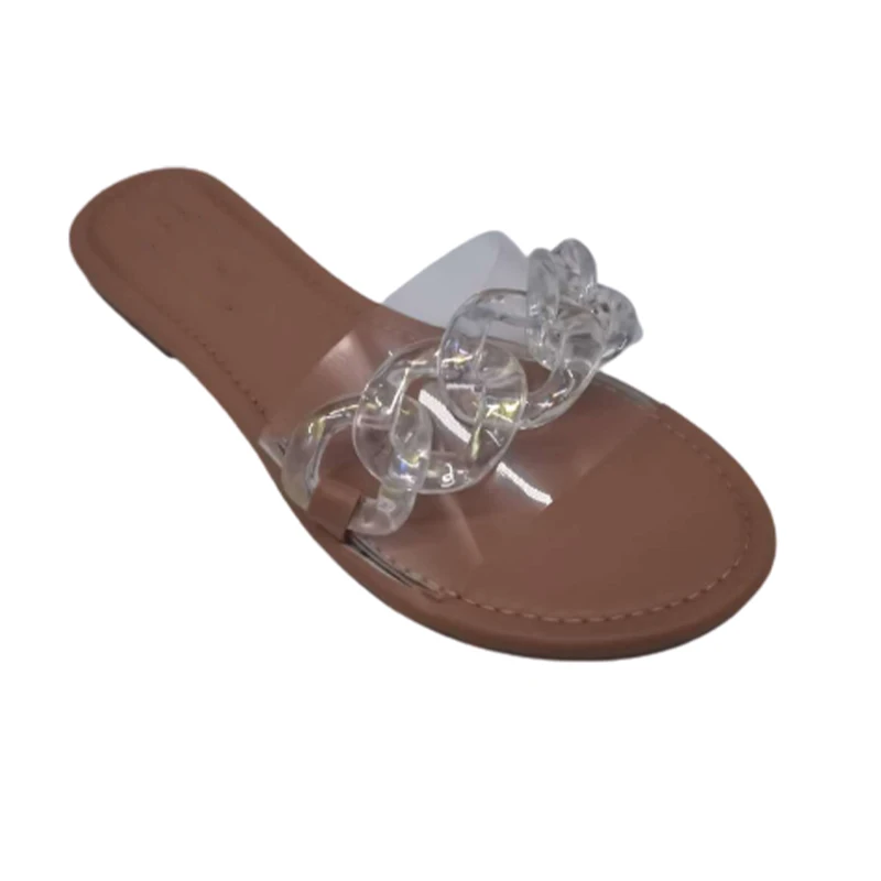 

Women Slip On Beach Slippers Ladies Summer Pvc Fashion Sewing Shoes Woman Casual Colors Comfort Slipper Female Footwear 2021 Hot