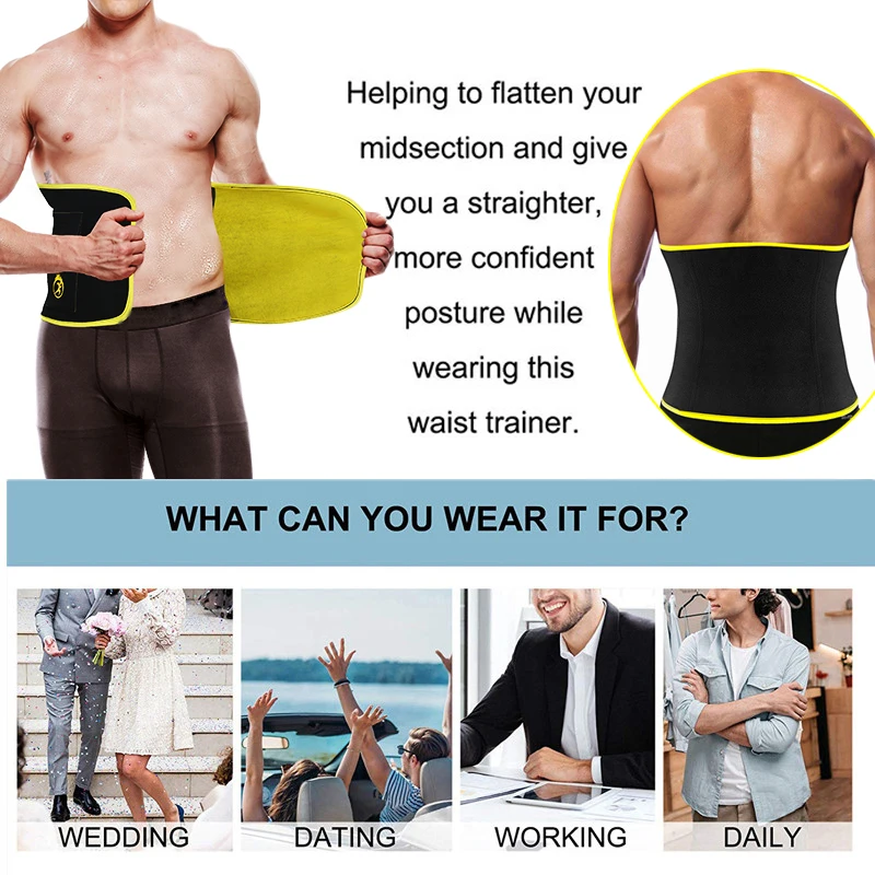 Пояс для похудения NINGMI мужской моделирующий пояс неопреновый и потери веса