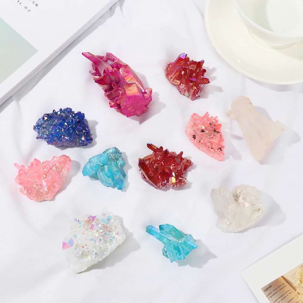 В переменного тока 50 70 г Камень Reiki Lucky кристалл кварца кластера гальваническое