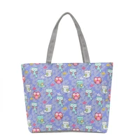 floral printed handbag women shoulder bag canvas summer beach bag daily use female shopping bag lady