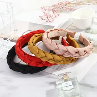 2020 new air wrinkle fashion creative twist braid headband korean pure color versatile fabric headband headwear