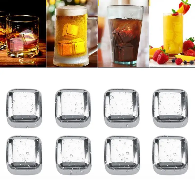 Кубики для льда виски многоразовые охлаждающие кубики из нержавеющей стали 1x1x1