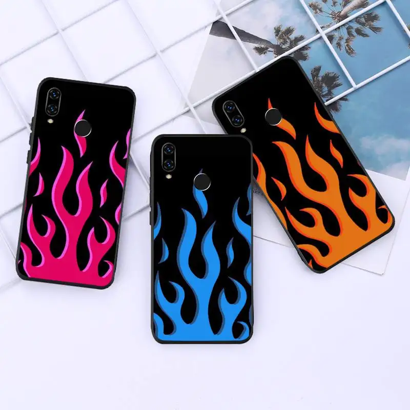 

Fashion Red Flames Fitted Phone Case For Huawei Honor 7C 7A 8X 8A 9 10 10i Lite 20 NOVA 3i 3e