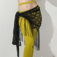 class wear women bellydance shawl tassel rectangle belt belly dance lace cape hip scarf with long fringes panties included