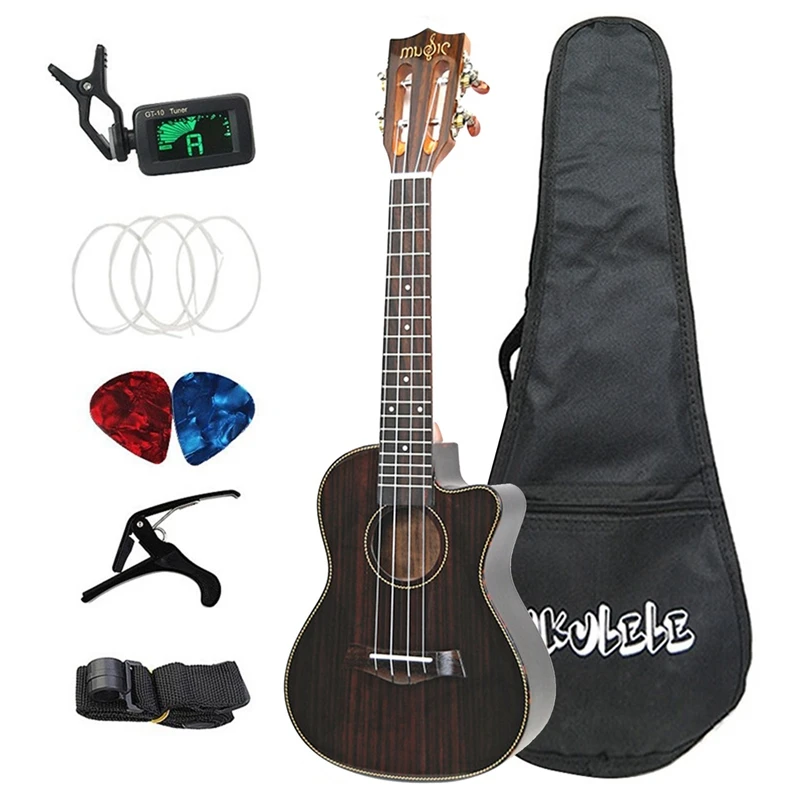

New 23 Inch Concert Ukulele Kits Rosewood Wood Acoustic Ukulele 4 Strings Hawaiian Guitar Music Instrument With Bag