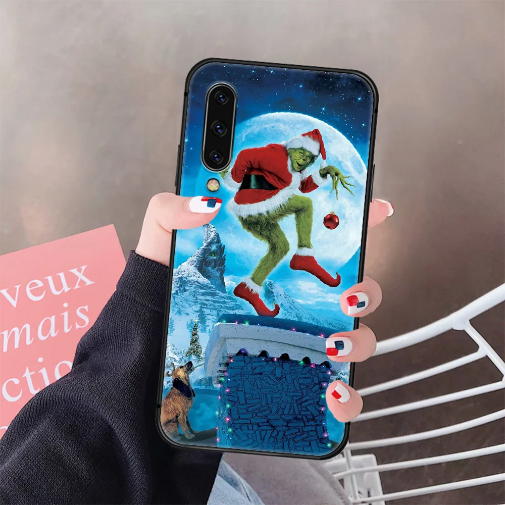 

Christmas Grinchs How the Stole Green Phone Case Cover For Samsung Galaxy A10 A20 A30 E A40 A50 A51 A70 A71 J 5 6 7 8 S black