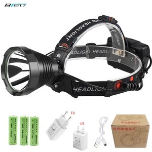 Светодиодный налобный фонарь Cree xhp70 Super T40 с перезаряжаемой батареей 18650 для кемпинга, рыбалки, водонепроницаемый фонарь на голову велосипеда