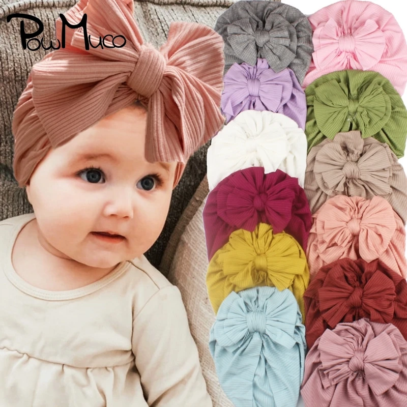 

Powmuco Double Layer Solid Color Bowknot Toddler Hat Fashion Autumn and Winter Warm Baby Girls Caps Outdoor Headwear Photo Props