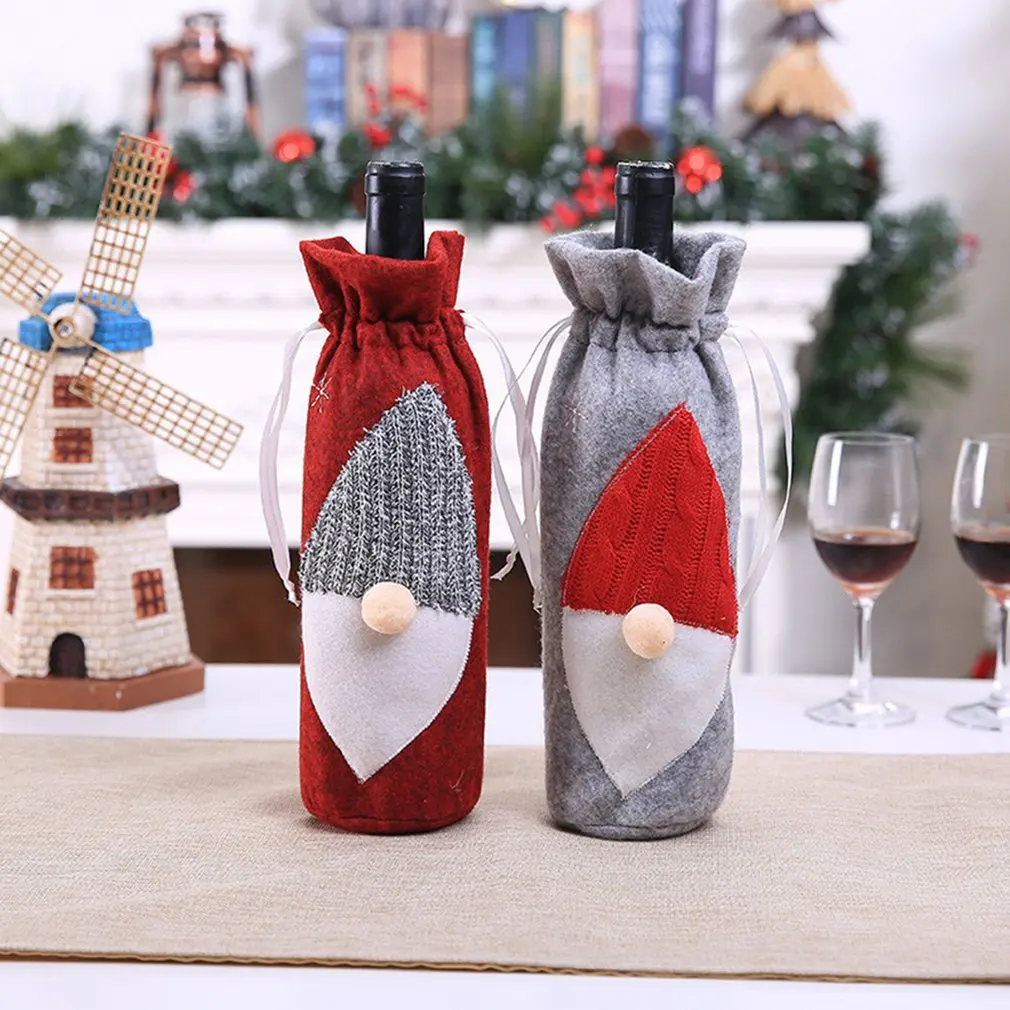

Рождественская Крышка для винной бутылки, Рождественское украшение для дома 2021, рождественские украшения, декор с новым годом 2022, Navid Noel