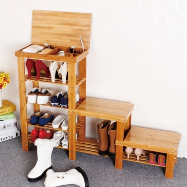 Бамбуковый шкаф для обуви с откидной крышкой можно сидеть скамейка Простая