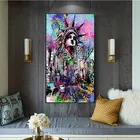 Красочная уличная граффити искусство алмазная живопись абстрактная Статуя Свободы Стразы Вышивка мозаика роспись Гостиная декорации