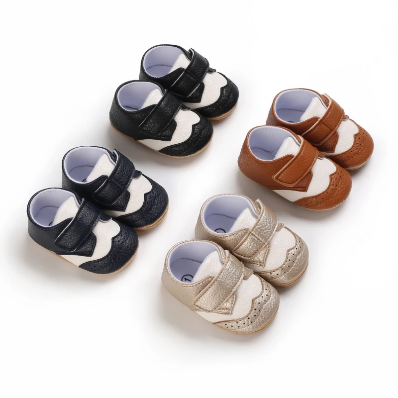 

Spring Autumn Baby Shoes PU Leather Color Matching Girl Boy Fashion Casual Shoes Rubber Soled Baby Non Slip First Walker 0-18 M