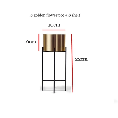 A Скандинавские Креативные Круглые золотистые железные кронштейн из кованого железа цветочные горшки напольные Цветочные подставки домашние украшения комнатные цветочные горшки - Цвет: A