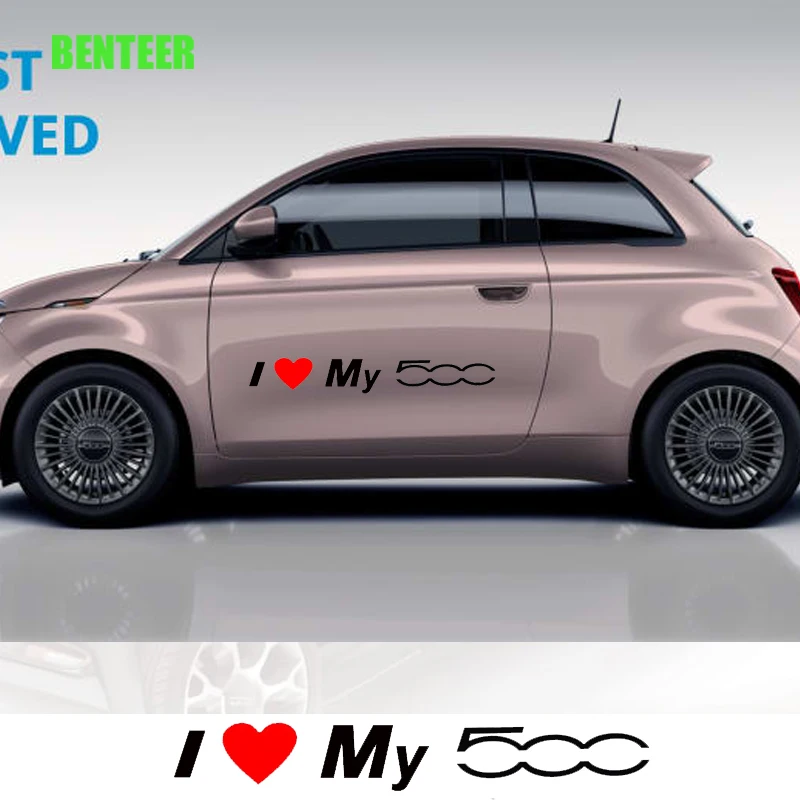 2pcs Car Side Sticker For Fiat 500
