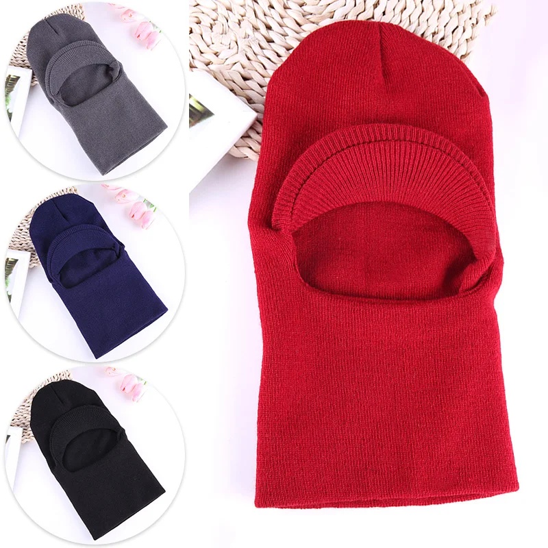 Зимняя ветрозащитная шапка с капюшоном велосипедные вязаные шапки на все лицо