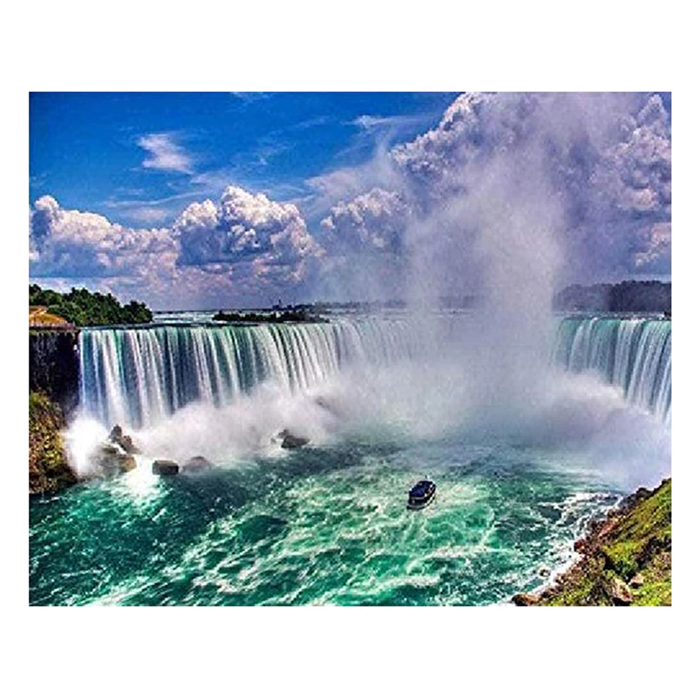 LZAIQIZG 5D DIY Diamond Painting Full Square/Round Niagara Waterfalls Embroidery Sale Scenic Handicraft Decor For Home on - 5D DIY алмазная живопись LZAIQIZG полный квадрат/круглое вышивание Ниагарские водопады Распродажа живописных поделок ручной работы 