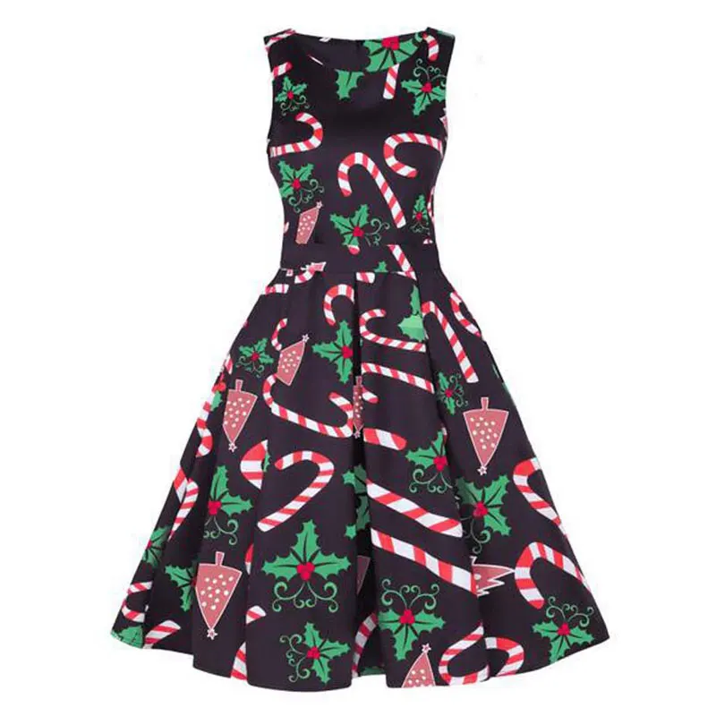 

Elegant Party Dress Ladies Christmas Dress Women Print Xmas Night Dress Female Christmas Summer Short Party Dresses For Women