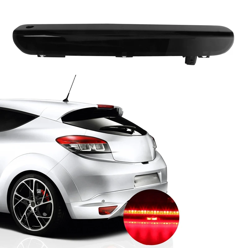 

Third 3Rd Brake Light, LED Stop Lamp for Renault Megane Hatchback MK3 2008-2016 Rear Tail Light, Black Shell
