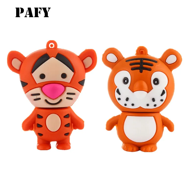 KRY, милый мини-флеш-диск USB 2,0 с тигром, флеш-накопитель, карта памяти, мультфильм животных, 4 ГБ, 8 ГБ, 16 ГБ, 32 ГБ, 64 ГБ, u-диск, USB 2,0, 16G