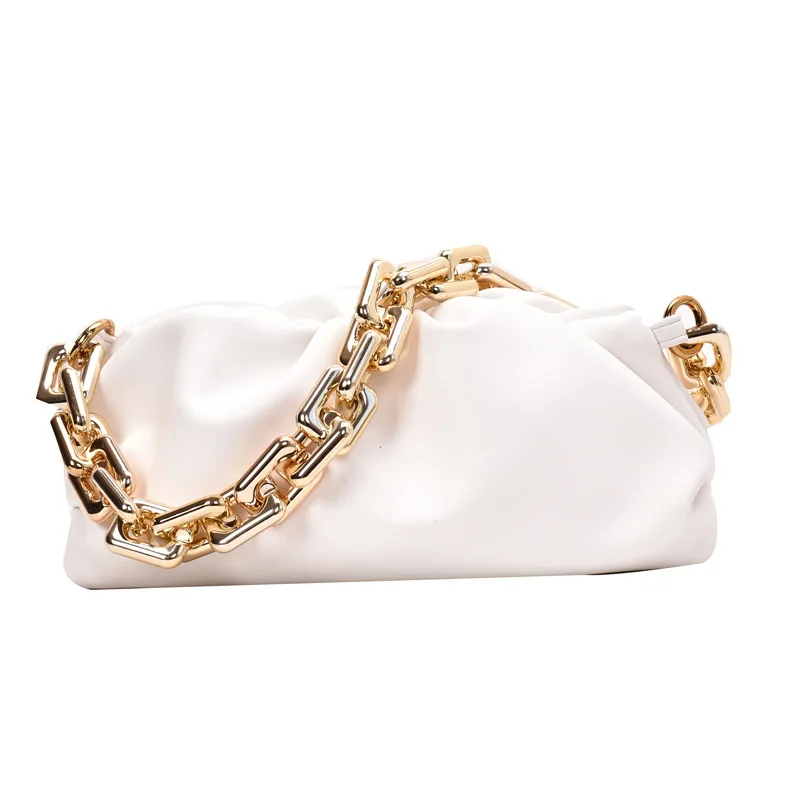 

2021 new fashion pleated chain handbag Korean version versatile simple one shoulder bag cloud bag dumpling bag