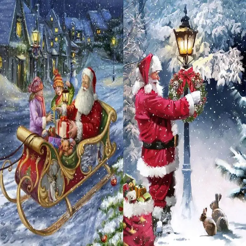 5D DIY полная дрель Алмазная картина холст смола алмаз Санта Клаус комплекты для