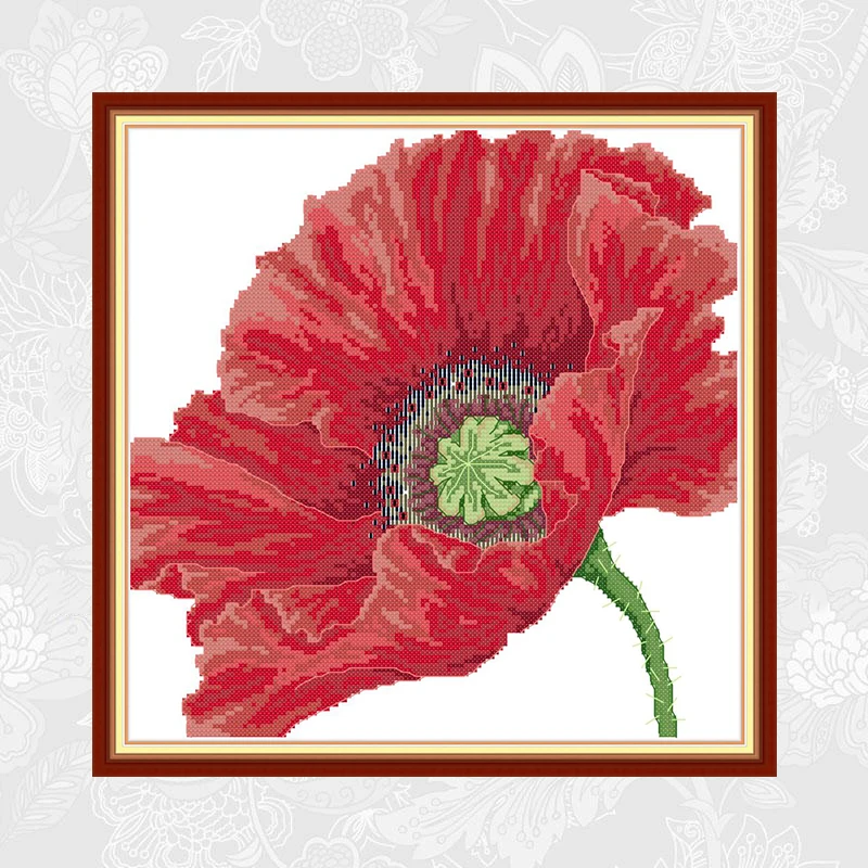 Большой красный poppy Aida Холст Вышивка крестом наборы продажа 11ct 14ct печатная Ткань