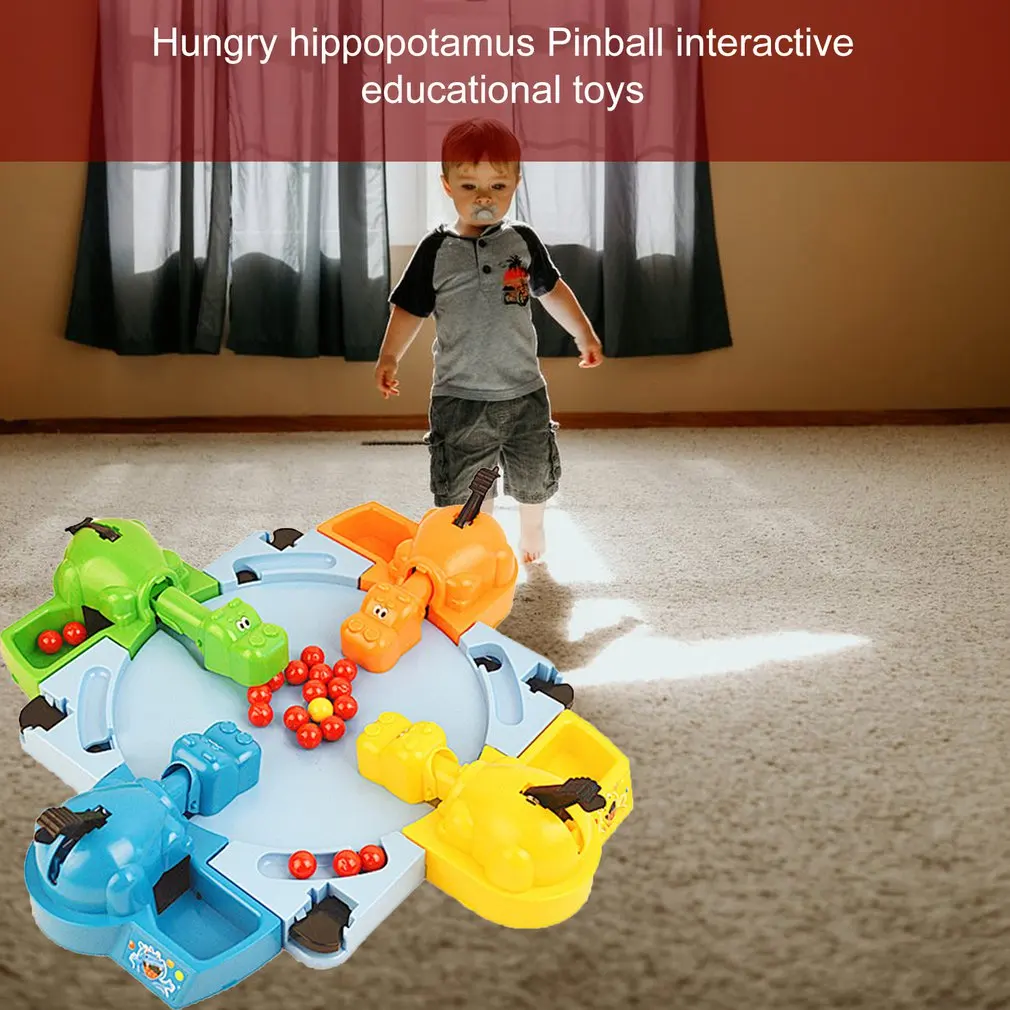 

Hungry Hippo Swallowing Marbles Interactive Educational Toys Early Education Double Competitive Game Kids' Marble Game