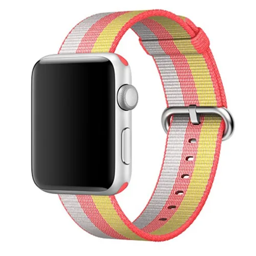 red Nato Strap for Apple Watch Band pulseira apple watch 5 4 3 44mm 40mm correa Woven Nylon iwatch band 42mm 38mmBracelet belt - Цвет ремешка: red